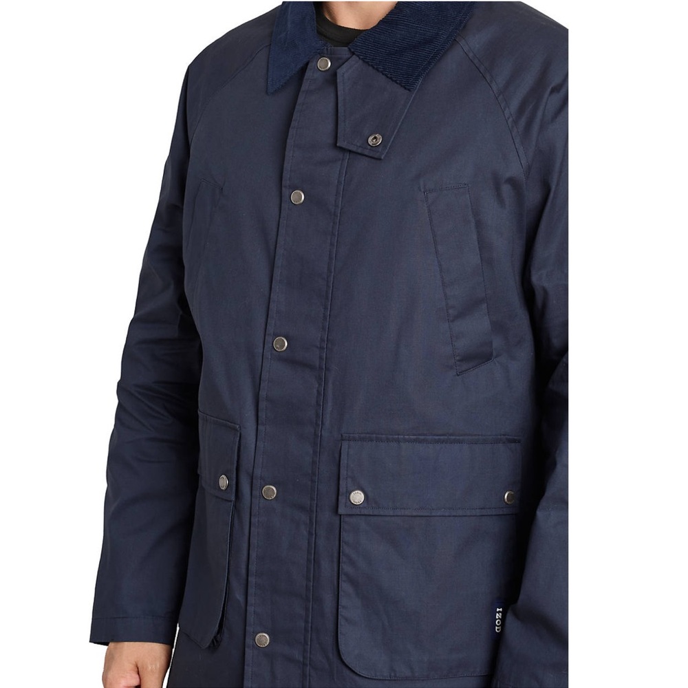 NWT Izod XL Waxed Cotton Jacket Field Jacket Barn Jacket Winter - Picture 1 of 12